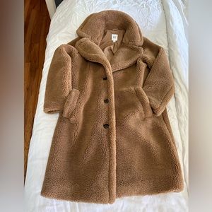 Gap Long Brown Teddybear Style Coat